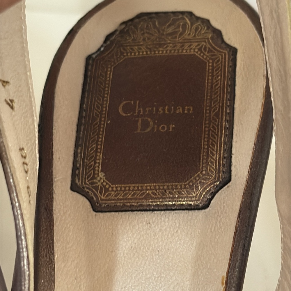Christian Dior Bronze Stiletto Heels Sandals sling back size 41 made in Italy - Picture 3 of 16
